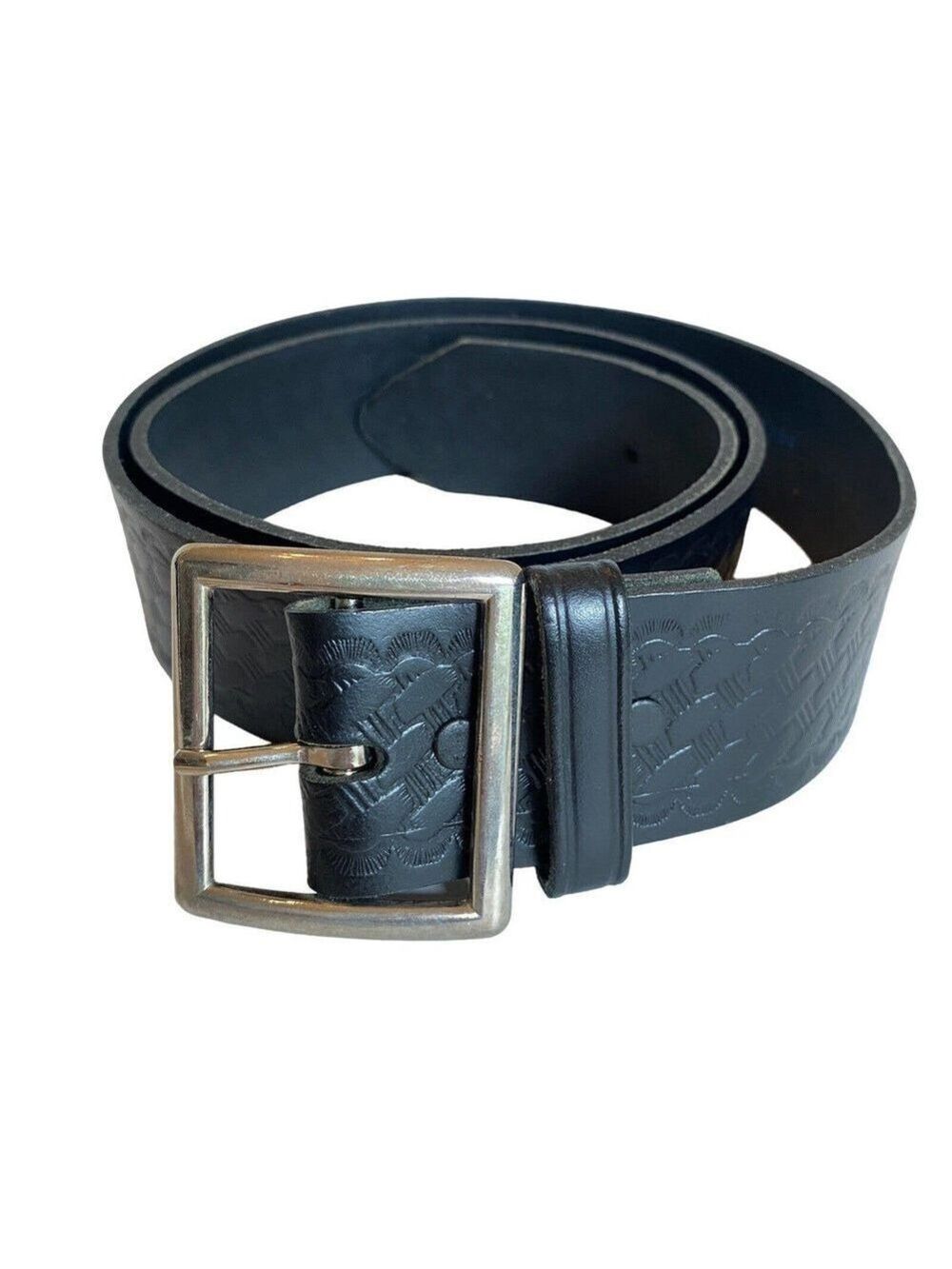TASK FORCE Black Top Grain Leather Belt Mens Sz L 38-40 Made In USA